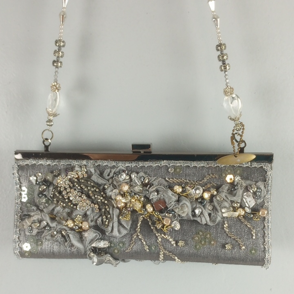 Glamorous Silver and Gold Clutches with Rhinestone Embellishments